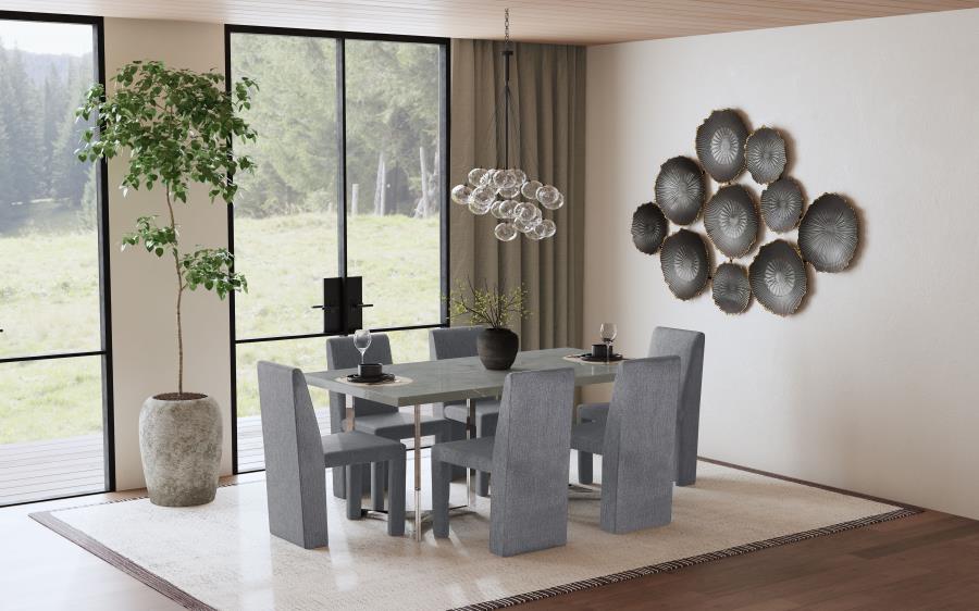 Sterling 72-inch Rectangular Dining Table Grey Faux Marble view 13