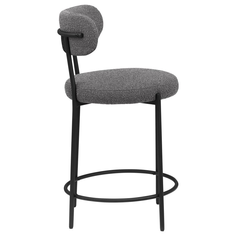 Viola Boucle Upholstered Counter Chair Grey (Set of 2) view 9