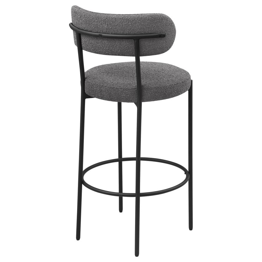 Viola Boucle Upholstered Bar Chair Grey (Set of 2) view 8