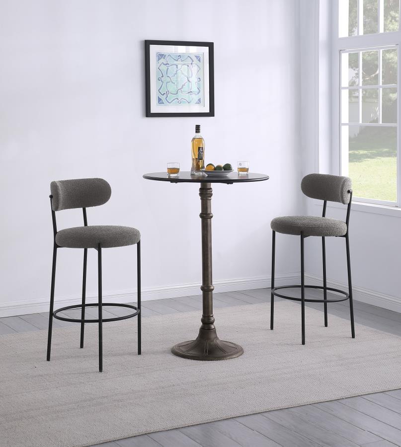Viola Boucle Upholstered Bar Chair Grey (Set of 2) view 12