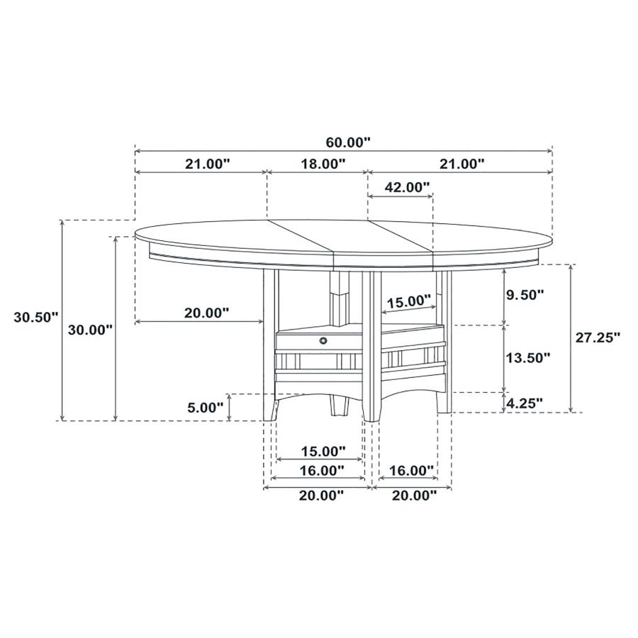 Lavon Oval 60-inch Extension Leaf Dining Table Medium Grey view 8