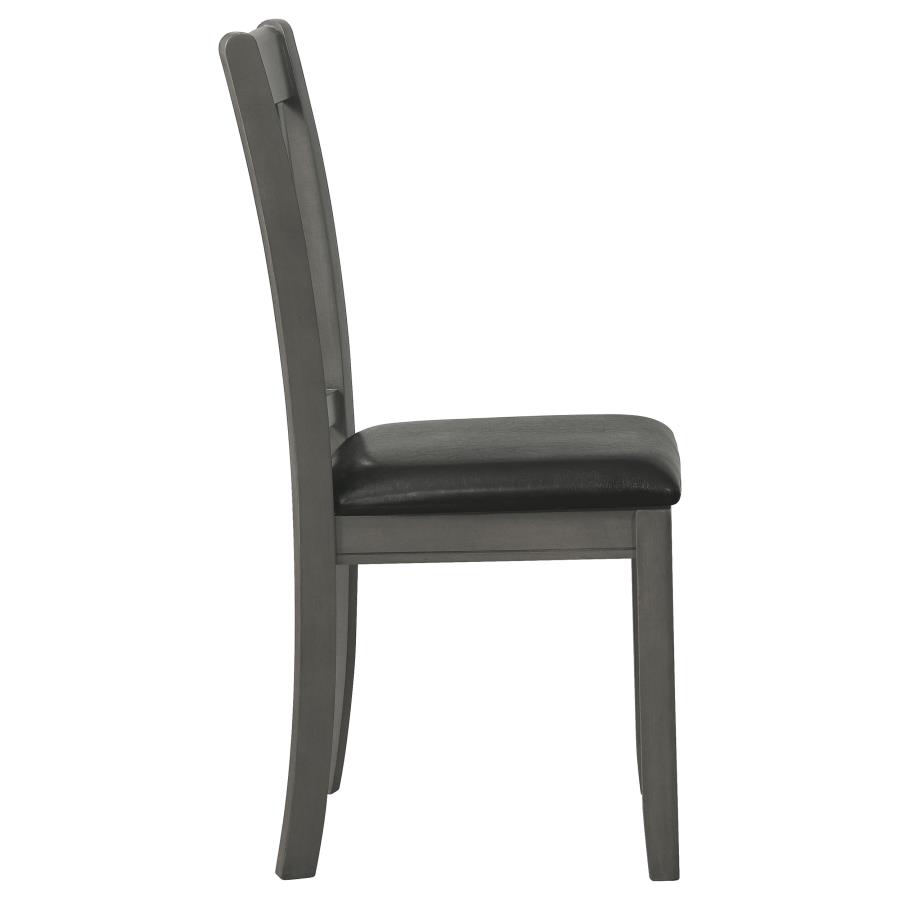Lavon Wood Dining Side Chair Black and Medium Grey (Set of 2) view 9