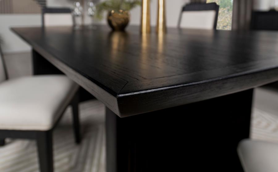 Brookmead 100-inch Extension Leaf Dining Table Black view 10