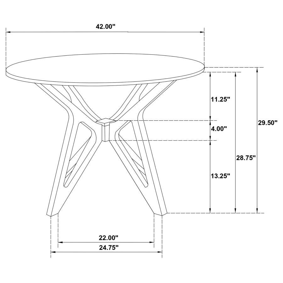 Elowen 5-piece Round Solid Wood Dining Set Light Walnut view 12
