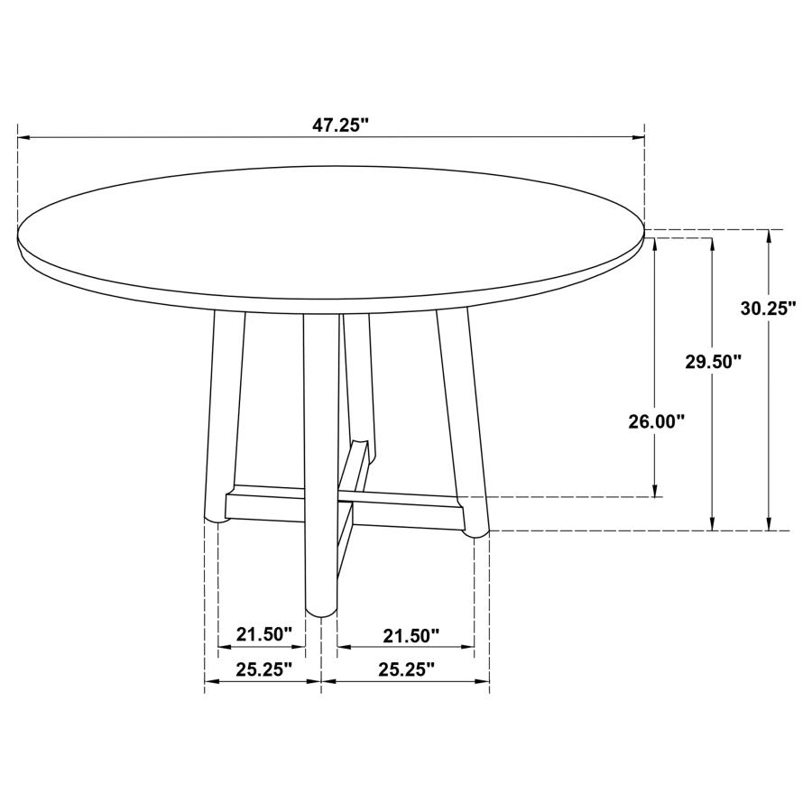 Dinah 5-piece Round Solid Wood Dining Set Walnut view 12
