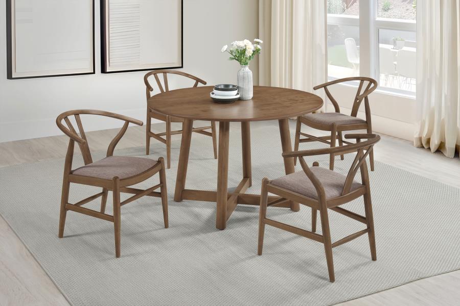 Dinah Wood Wishbone Dining Side Chair Walnut (Set of 2) view 14