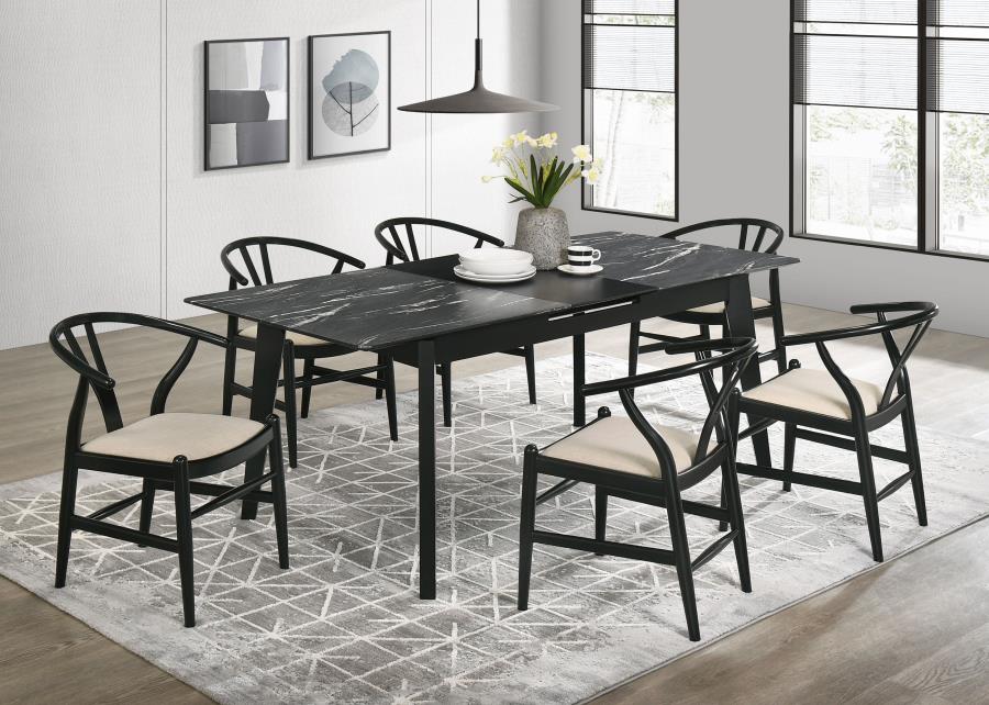 Crestmont Wood Wishbone Dining Side Chair Black (Set of 2) view 12