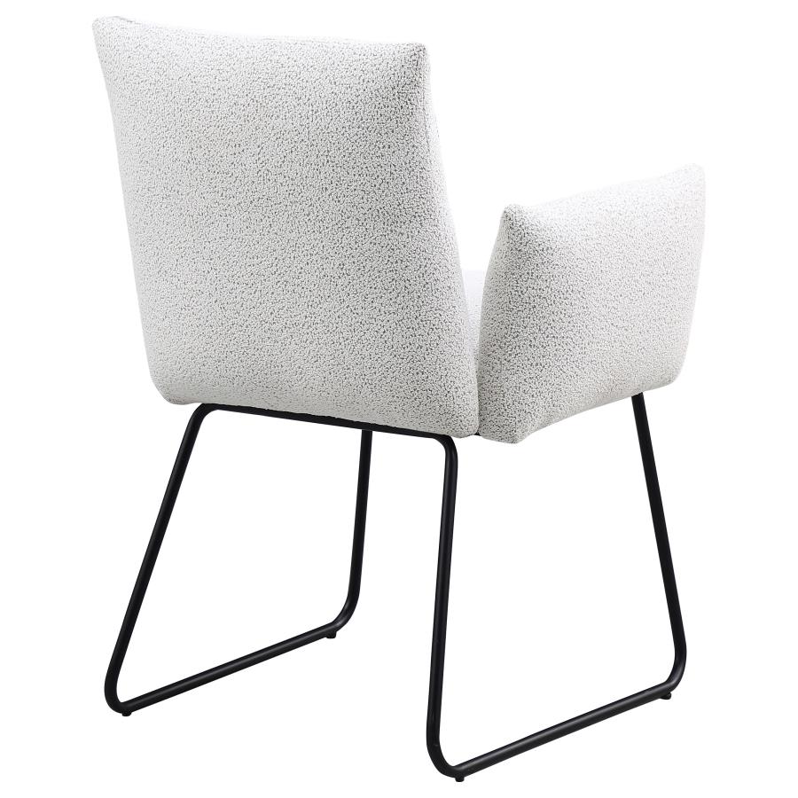 Ackland Upholstered Dining Arm Chair Light Grey (Set of 2) view 8