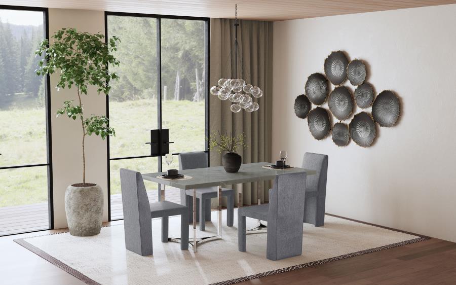 Tordera Velvet Upholstered Dining Side Chair Grey (Set of 2) view 14