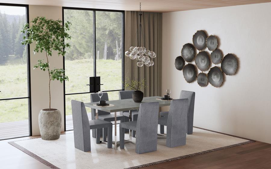 Tordera Velvet Upholstered Dining Side Chair Grey (Set of 2) view 15