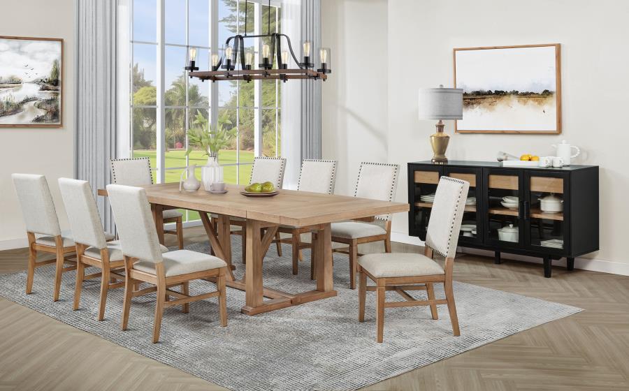 Middleton Upholstered Dining Side Chair Beige (Set of 2) view 16