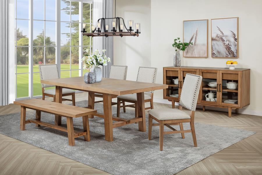 Middleton 60-inch Wood Backless Dining Bench Natural Brown view 9