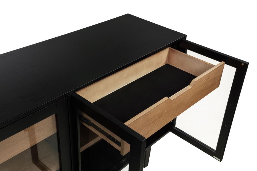 Middleton 4-door Sideboard Server with Dual Drawers Black view 11