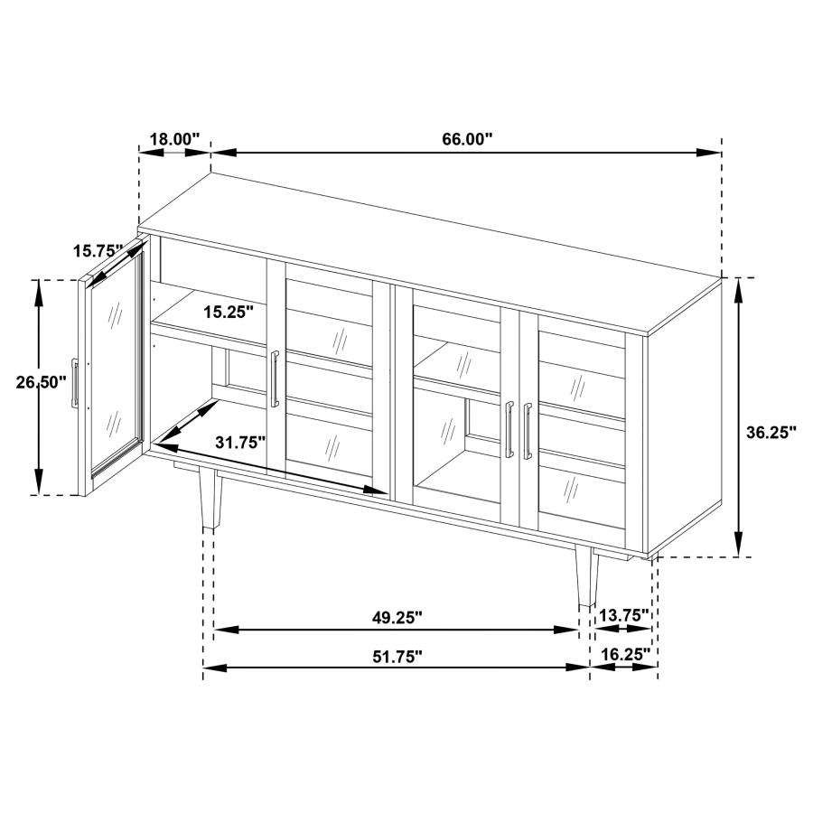 Middleton 4-door Sideboard Server with Dual Drawers Natural view 14