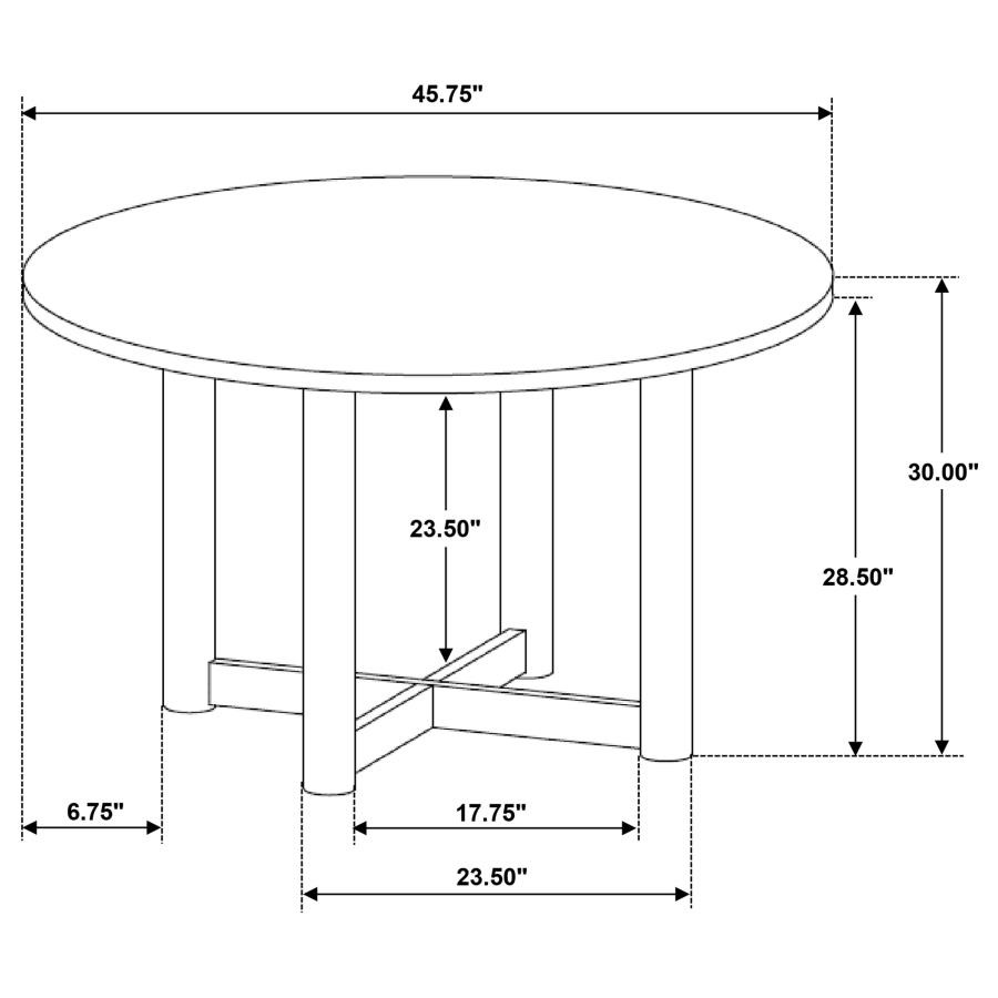 Crestmore 46-inch Round Wood Dining Table Walnut view 8