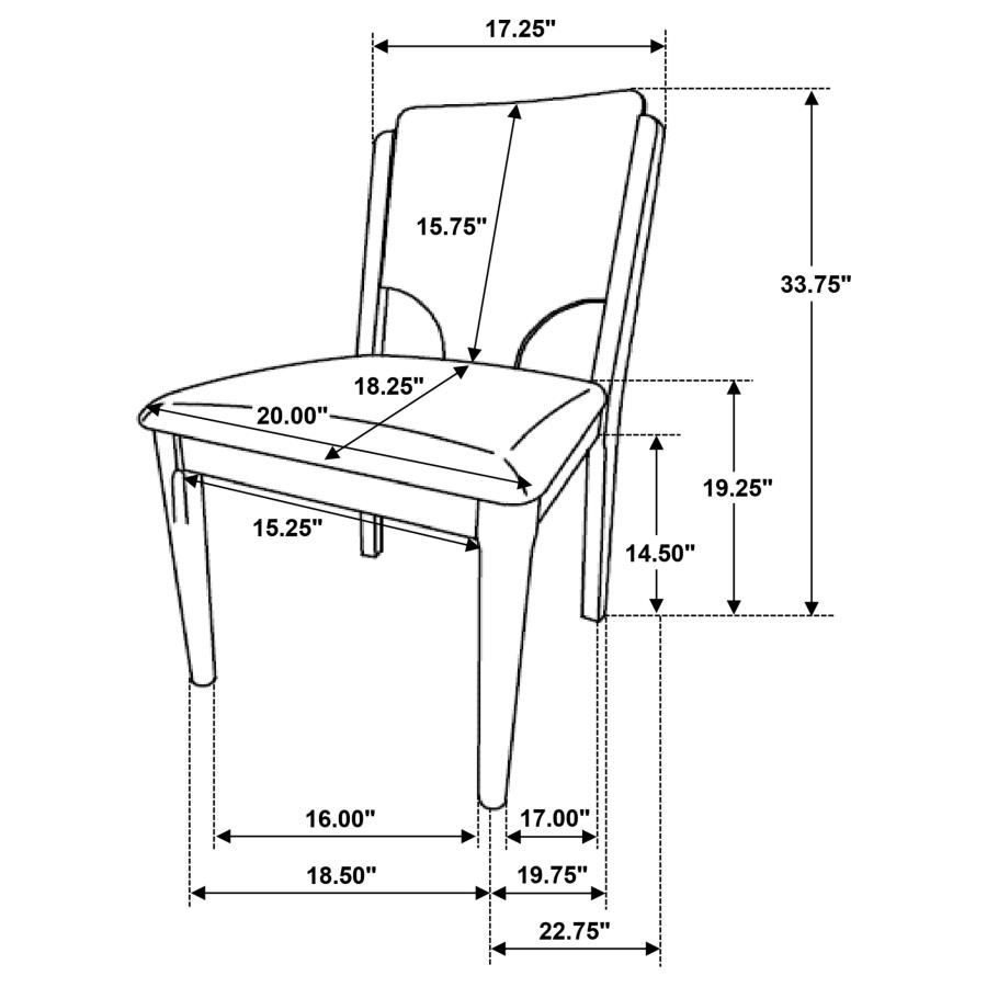 Crestmore Dining Chair Upholstered Seat Walnut (Set of 2) view 13