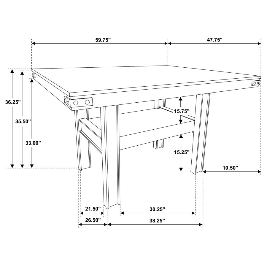 Patterson 5-piece Counter Height Dining Set Mango Oak view 14