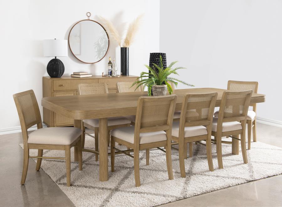 Arini 104-inch Extension Leaf Dining Table Sand Wash view 15