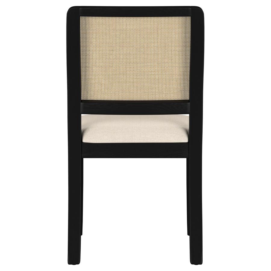 Arini Rattan Cane Dining Side Chair Black (Set of 2) view 8