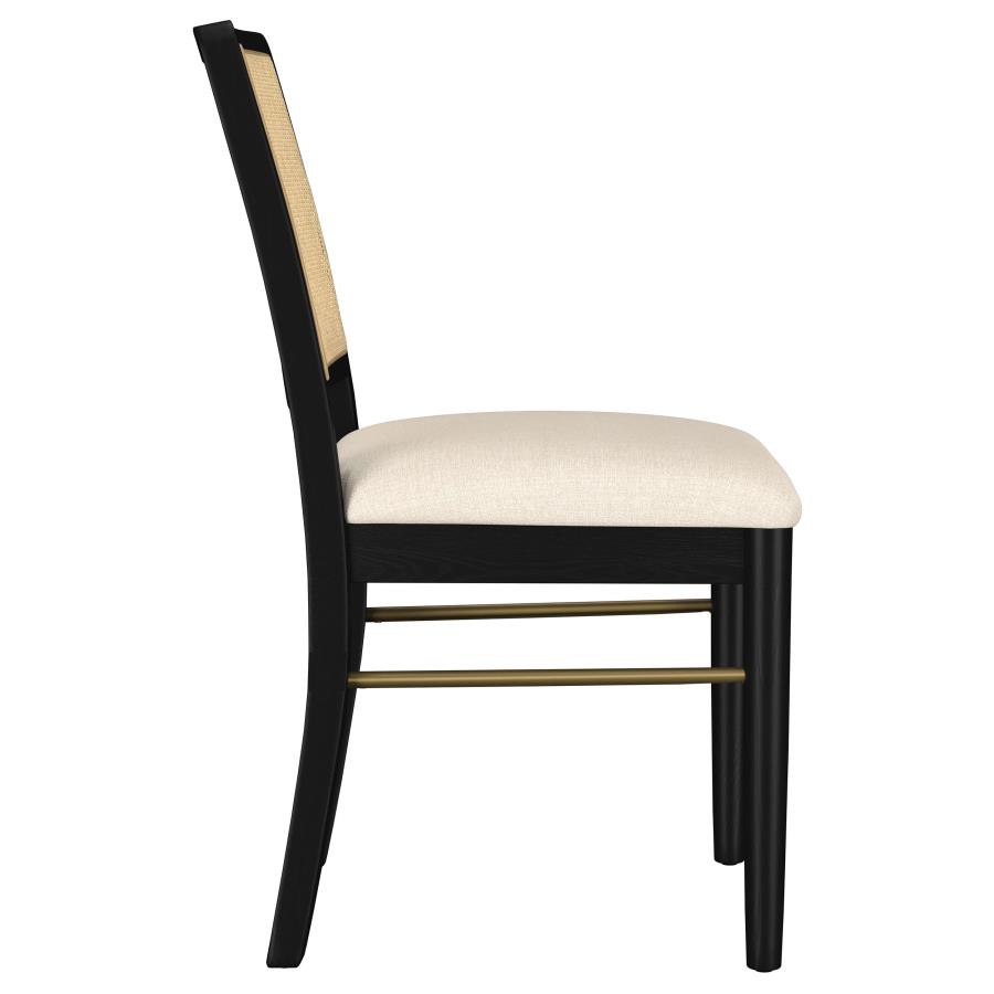 Arini Rattan Cane Dining Side Chair Black (Set of 2) view 10