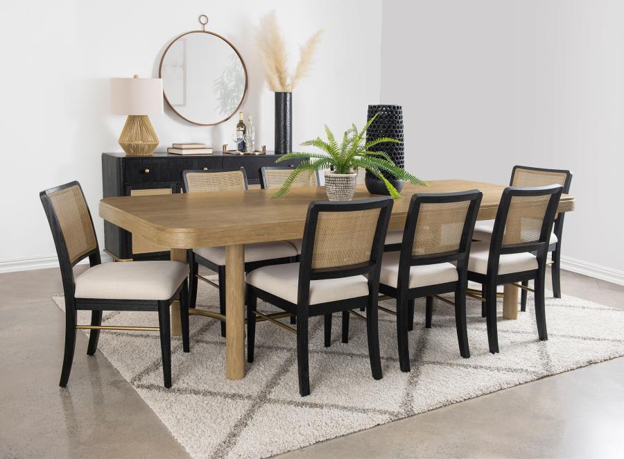 Arini Rattan Cane Dining Side Chair Black (Set of 2) view 14