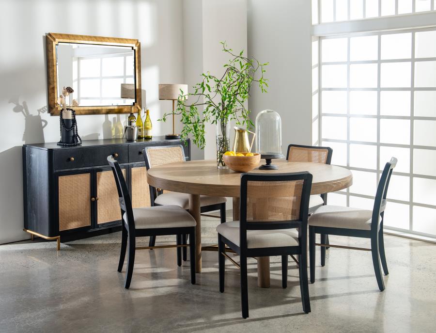 Arini Rattan Cane Dining Side Chair Black (Set of 2) view 15