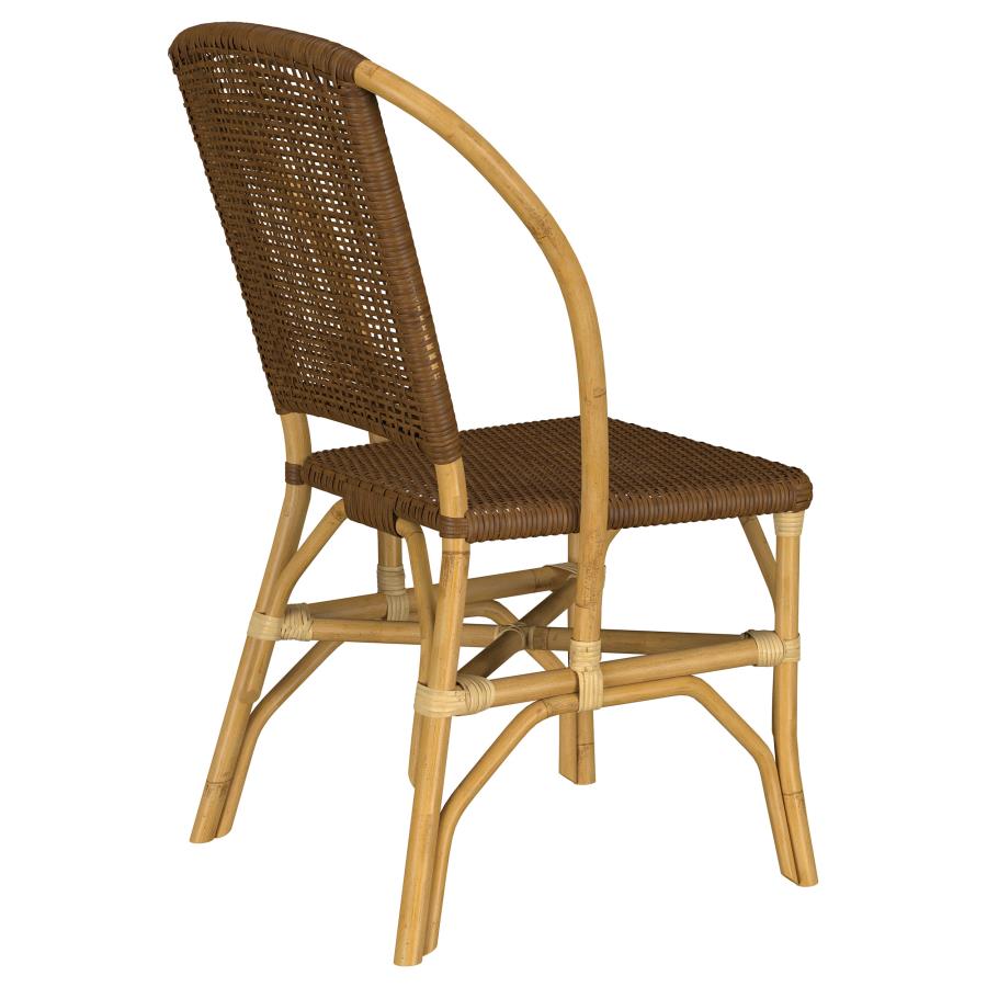 Lexley Woven Rattan Dining Side Chair Brown (Set of 2) view 8