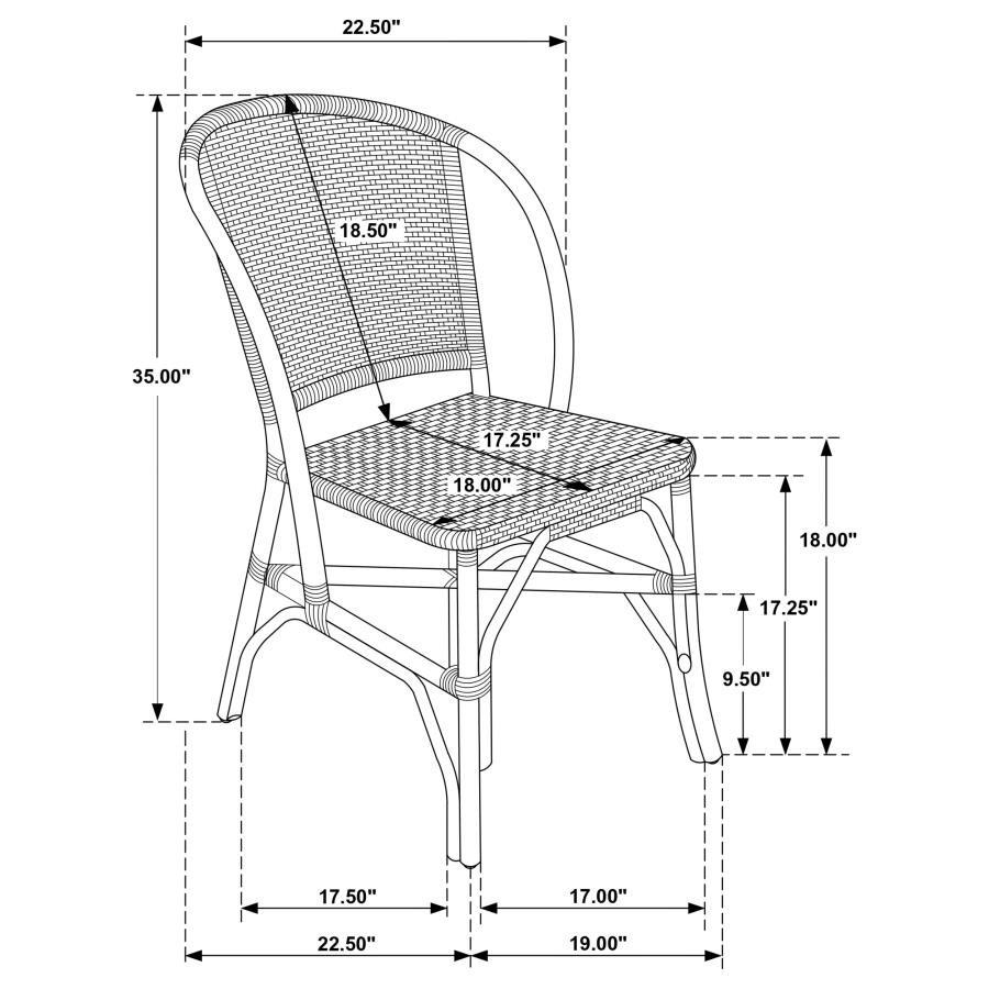 Lexley Woven Rattan Dining Side Chair Brown (Set of 2) view 10