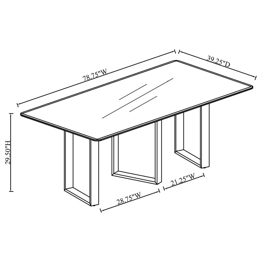 Desden 79-inch Rectangular Sintered Stone Dining Table Grey view 8