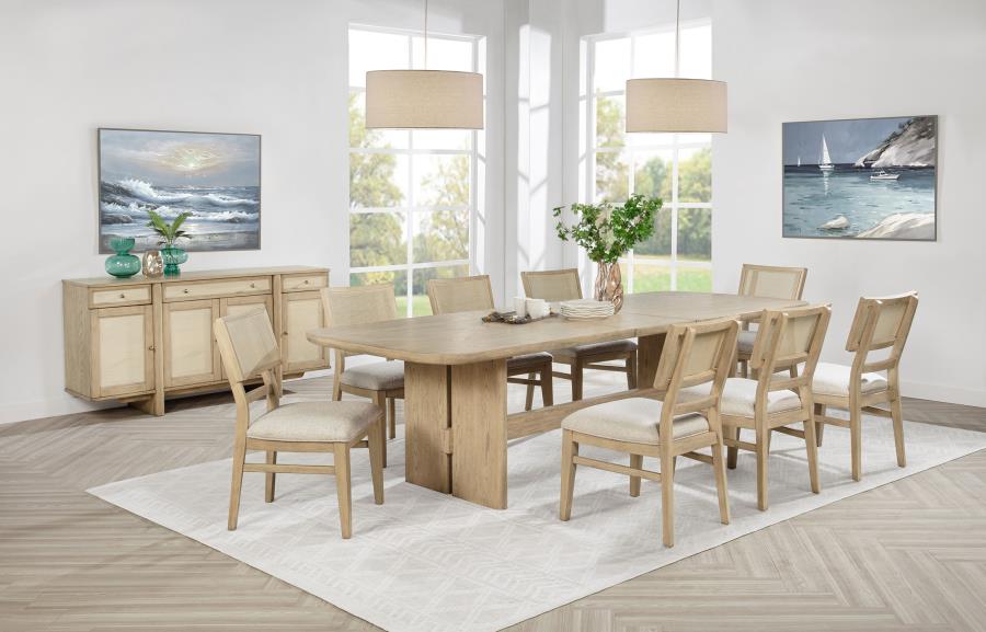 Kailani 110-inch Rectangular Wood Dining Table Beige Oak view 13