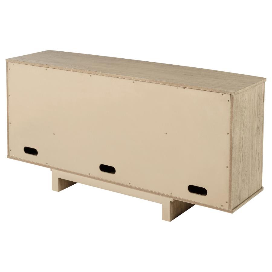 Kailani 4-door Cane Sideboard Buffet Cabinet Beige Oak view 9