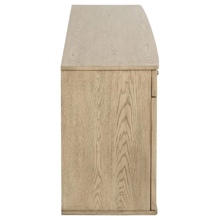 Kailani 4-door Cane Sideboard Buffet Cabinet Beige Oak view 10