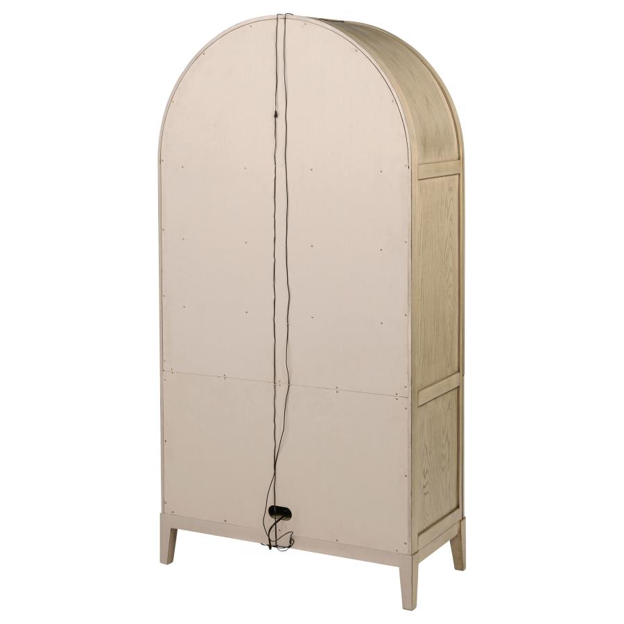 Kailani 4-Door Cane Dining Vitrine Display Cabinet Beige Oak view 9