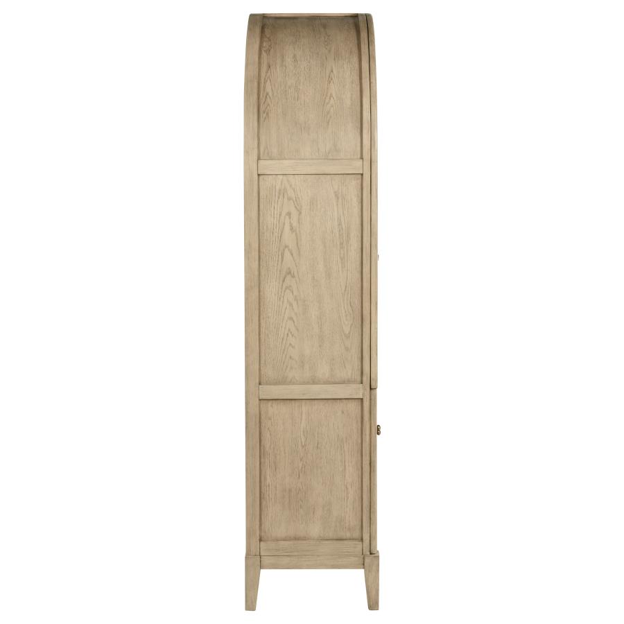 Kailani 4-Door Cane Dining Vitrine Display Cabinet Beige Oak view 10