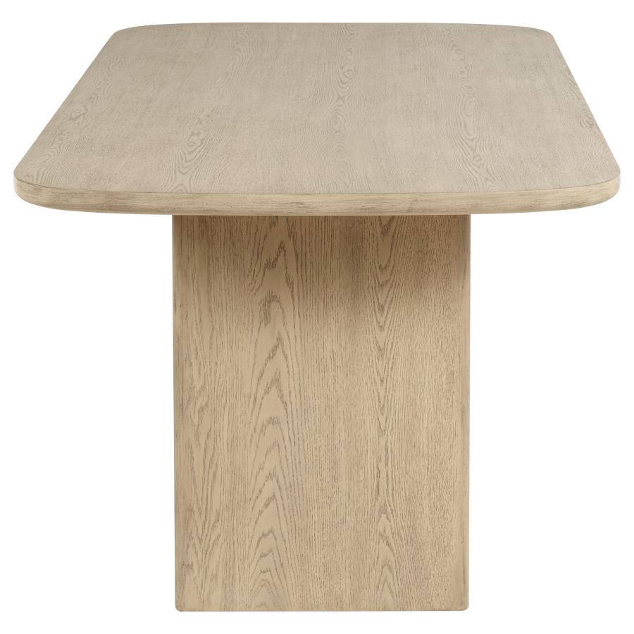 Kailani Cane Counter Height Storage Dining Table Beige Oak view 10