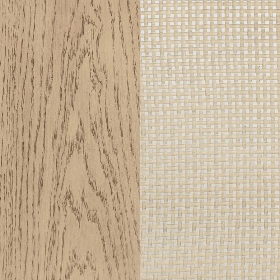 Kailani Cane Counter Height Storage Dining Table Beige Oak view 14