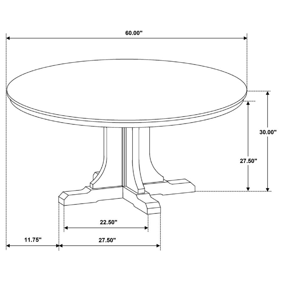 Hartville 7-piece Round Dining Table Set Natural Light Brown view 13