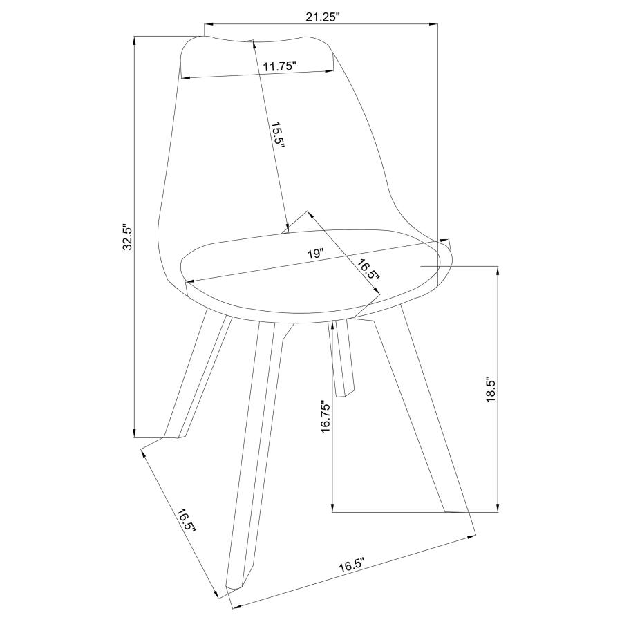 Caballo Polypropylene Dining Side Chair Grey (Set of 2) view 12
