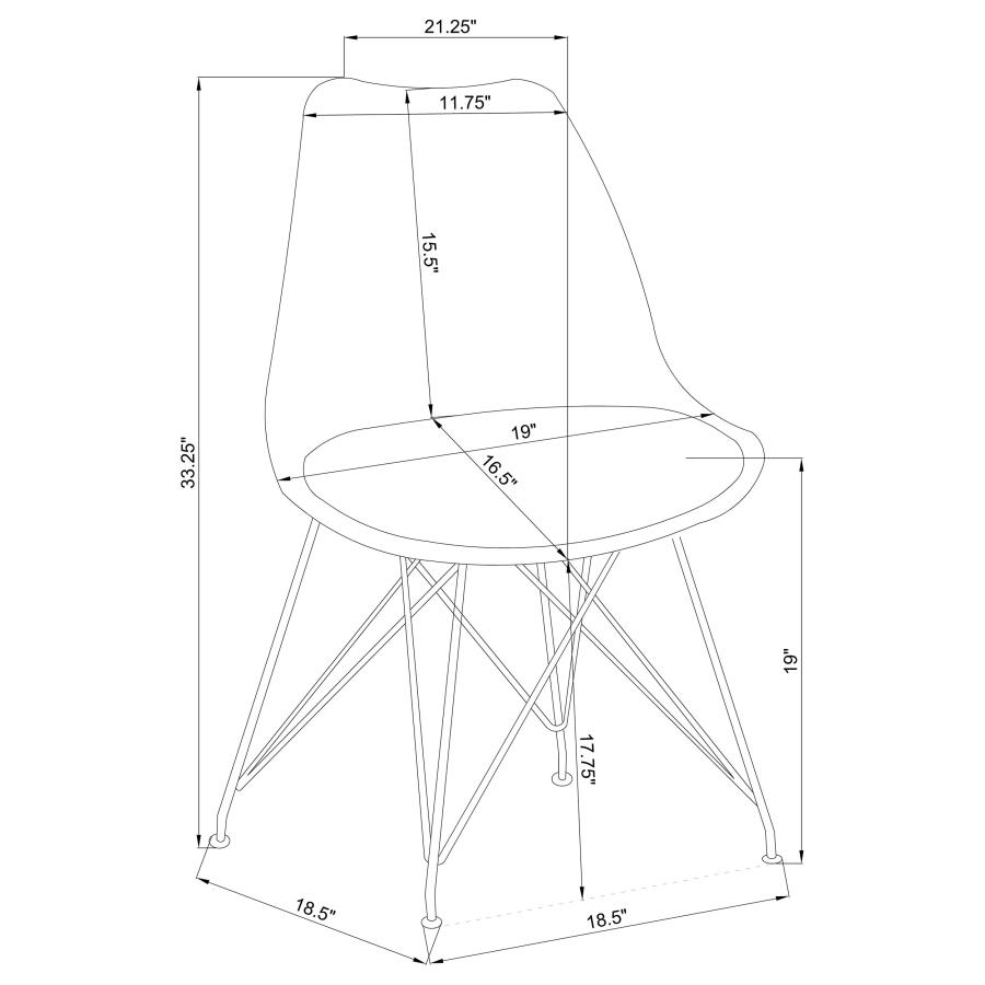 Juniper Polypropylene Dining Side Chair Grey (Set of 2) view 12