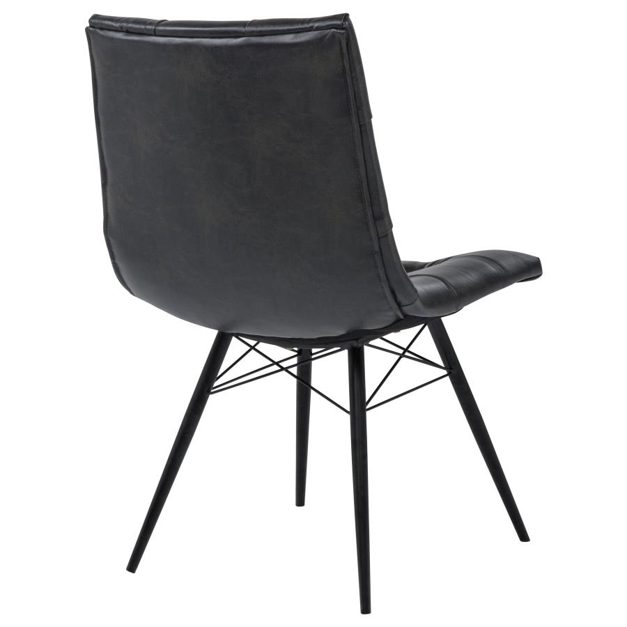 Aiken Faux Leather Upholstered Dining Side Chair Charcoal Grey (Set of 4) view 9