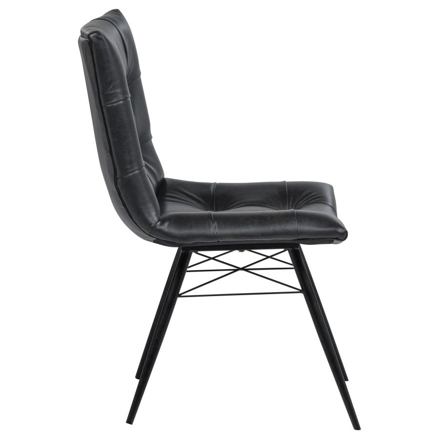 Aiken Faux Leather Upholstered Dining Side Chair Charcoal Grey (Set of 4) view 10