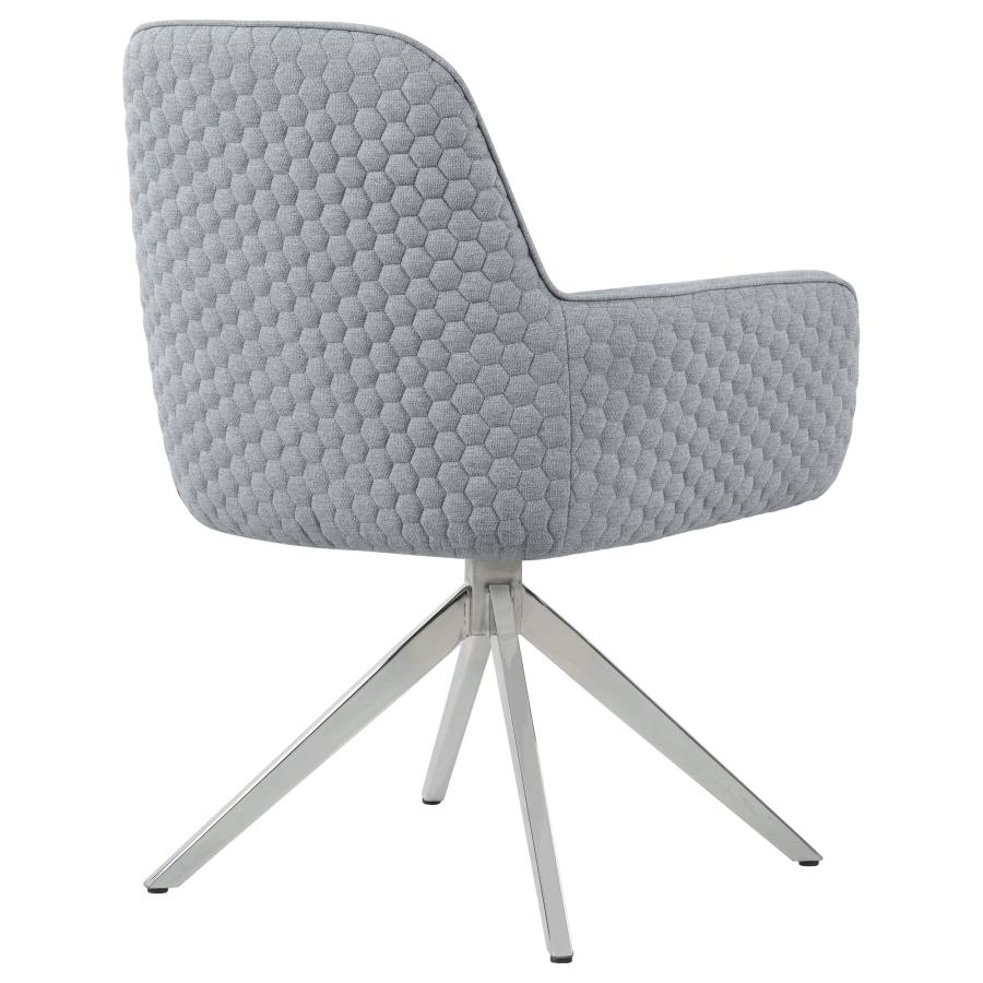 Abby Fabric Upholstered Swivel Dining Arm Chair Light Grey view 8