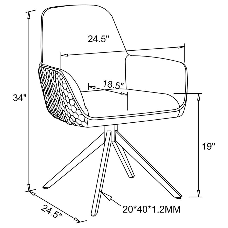 Abby Fabric Upholstered Swivel Dining Arm Chair Light Grey view 11