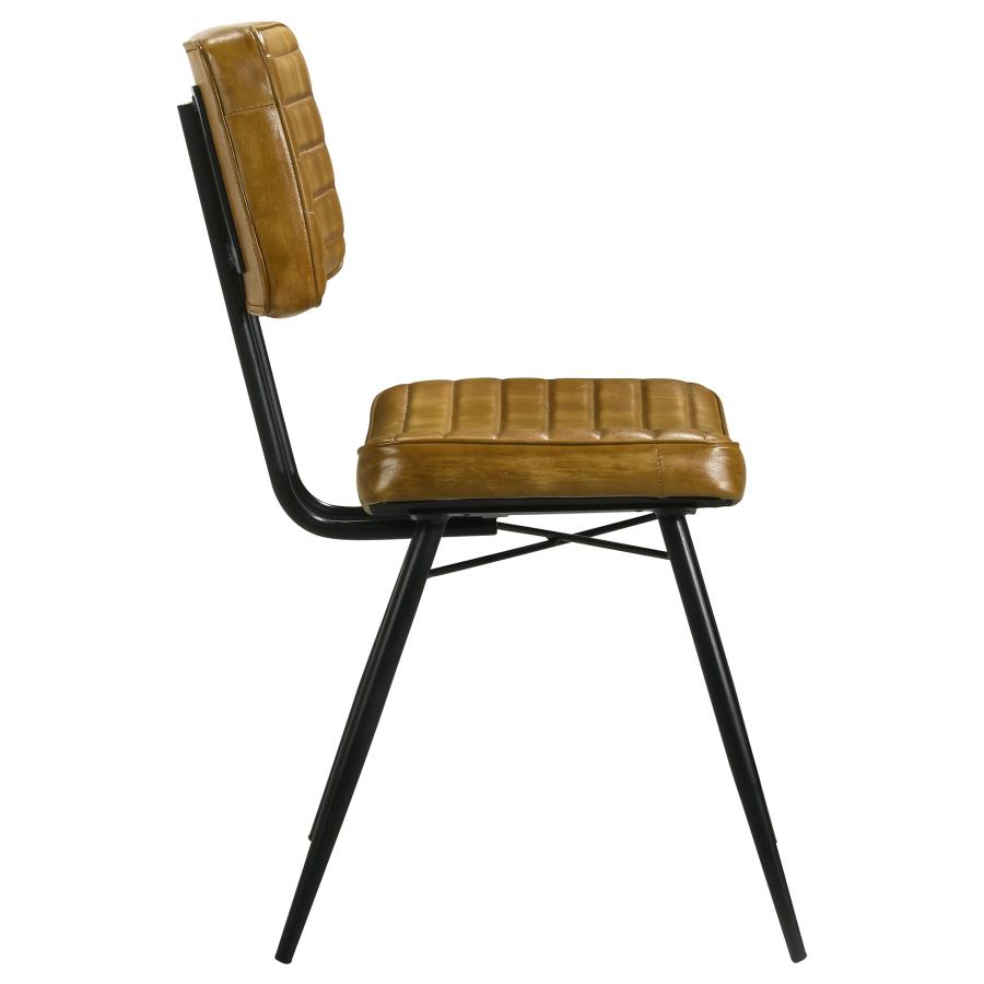 Misty Leather Upholstered Dining Side Chair Camel (Set of 2) view 9