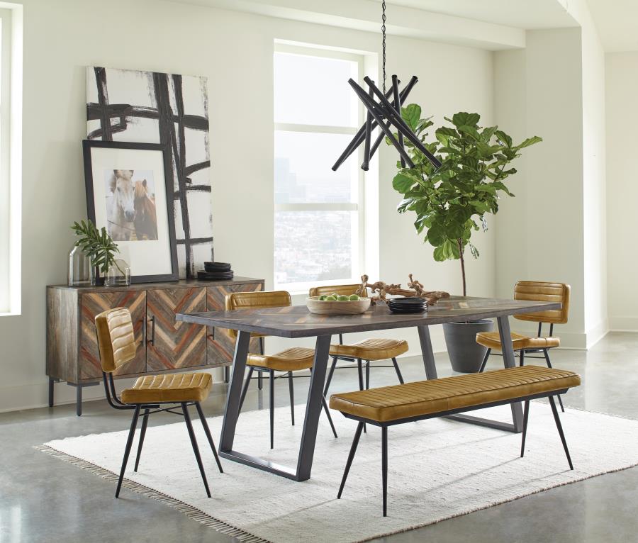 Misty Leather Upholstered Dining Side Chair Camel (Set of 2) view 12