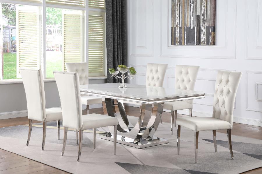Kerwin Rectangular 71-inch Stone Top Dining Table White view 9