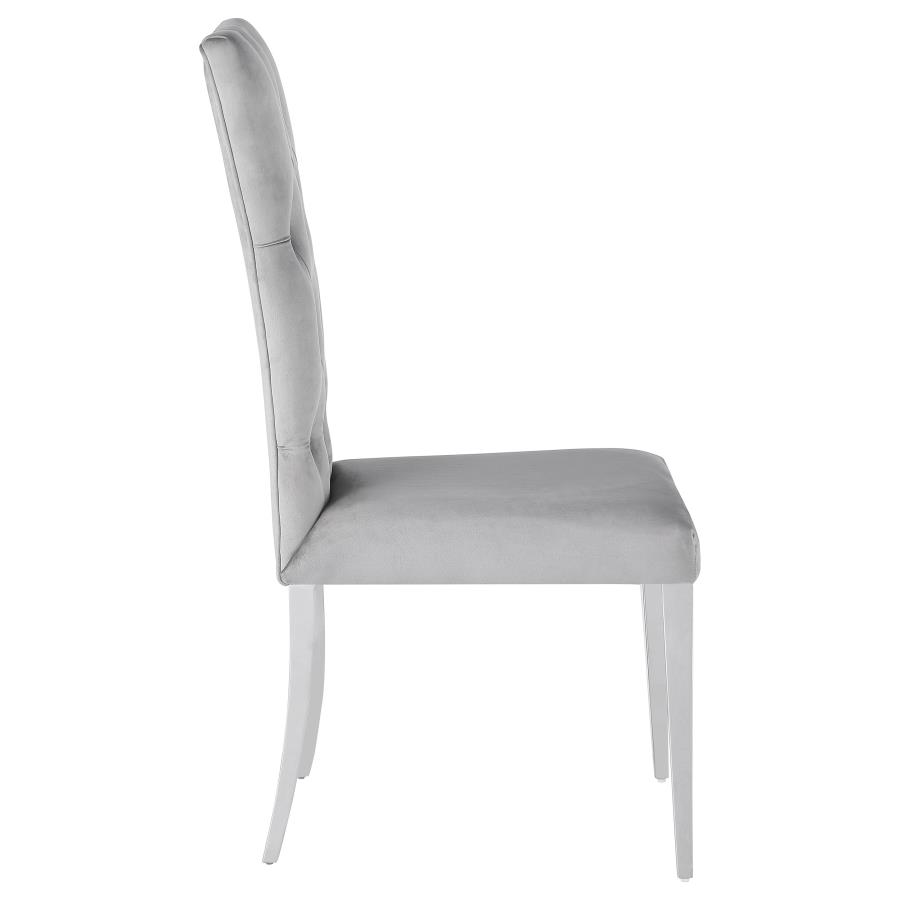 Kerwin Velvet Upholstered Dining Side Chair Grey (Set of 2) view 10