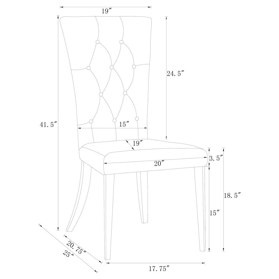 Kerwin Velvet Upholstered Dining Side Chair Grey (Set of 2) view 12