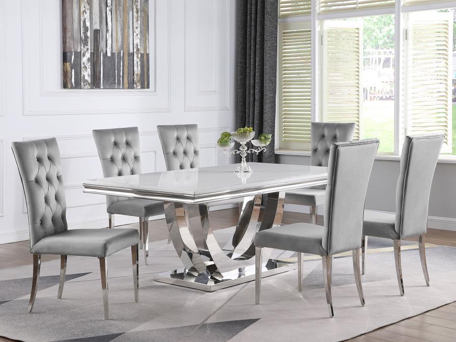 Kerwin Velvet Upholstered Dining Side Chair Grey (Set of 2) view 13