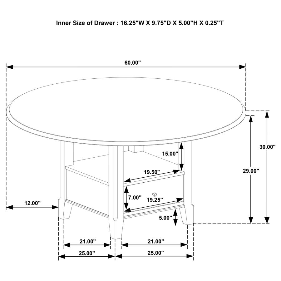 Twyla 5-piece 60-inch Round Wood Dining Table Set Dark Cocoa view 12